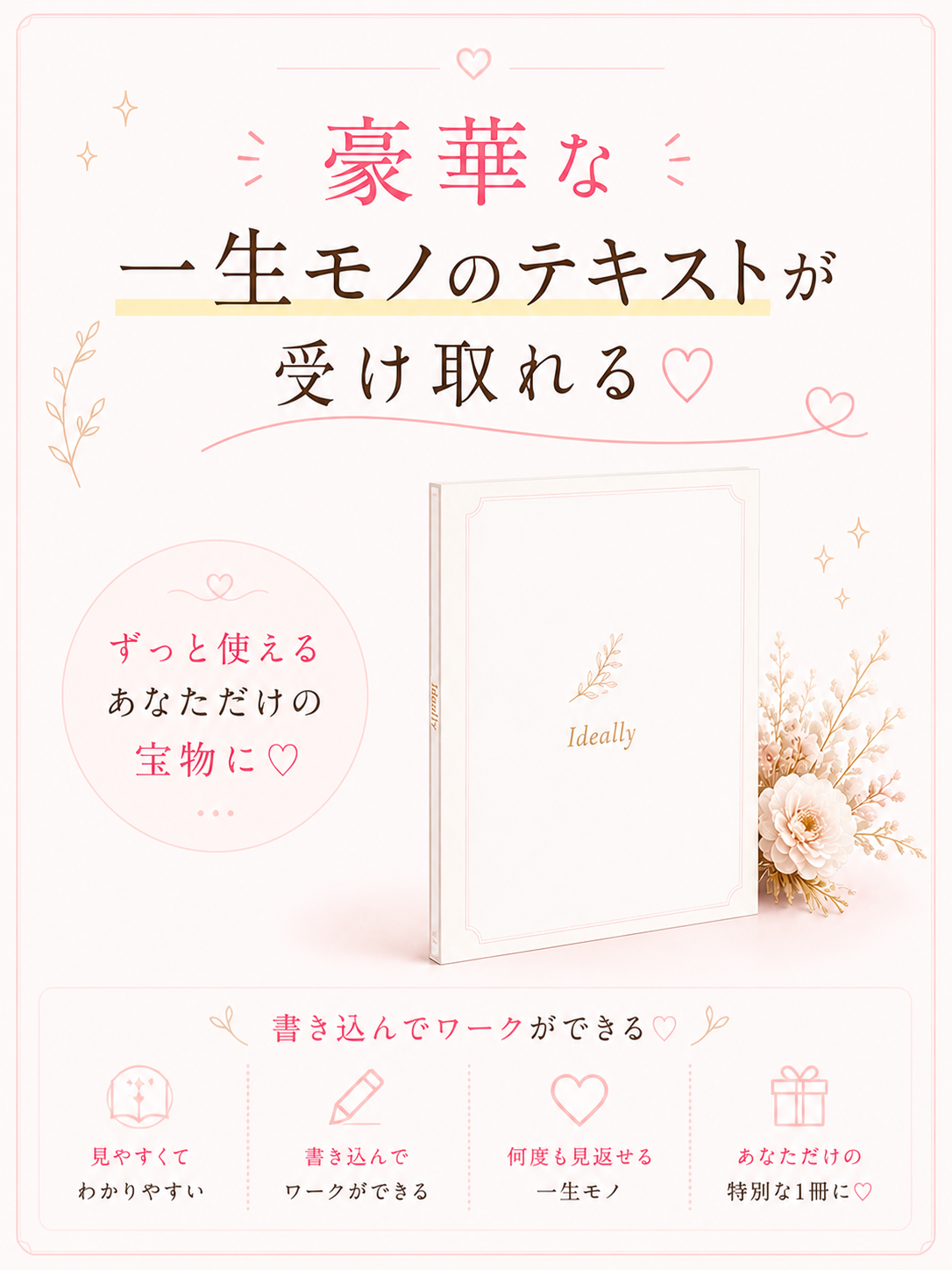 豪華な一生モノのテキストが受け取れる特典案内画像